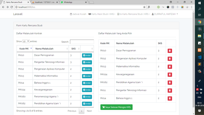 Membangun Sistem Informasi Akademik Kampus Dengan Laravel MySQL Ajax
